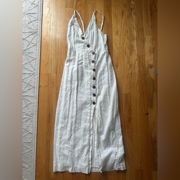 Urban Oufitters Amber Button-Down Linen Sleeveless Midi Dress White size S - Picture 8 of 9